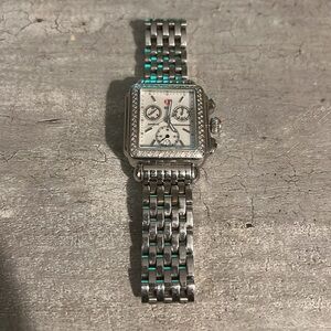 Michele Diamond Deco watch w/ Mother of Pearl face Needs battery No extra links